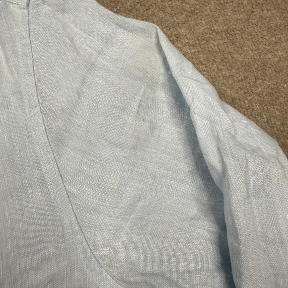 J. Crew Button Up Shirt Mens Size XL Blue Long Sleeve Linen - Picture 3 of 9